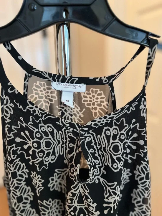 Liz Lange Maternity Black & White Floral Halter Maxi Dress - Picture 5 of 8